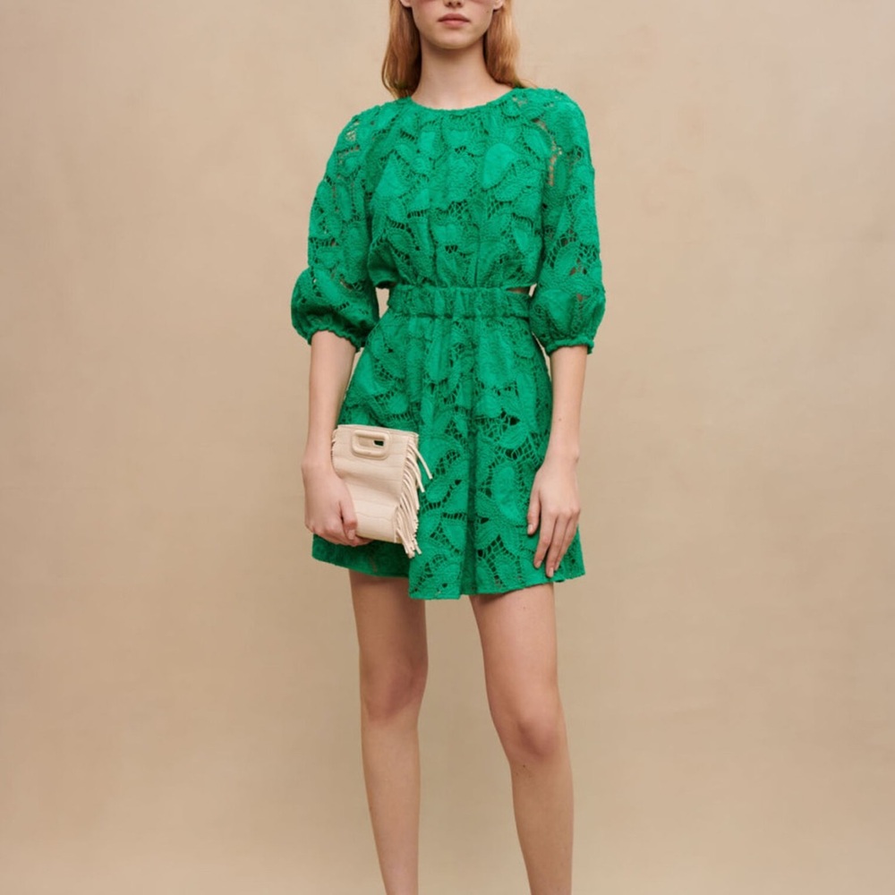 Green Lace Maje Dress